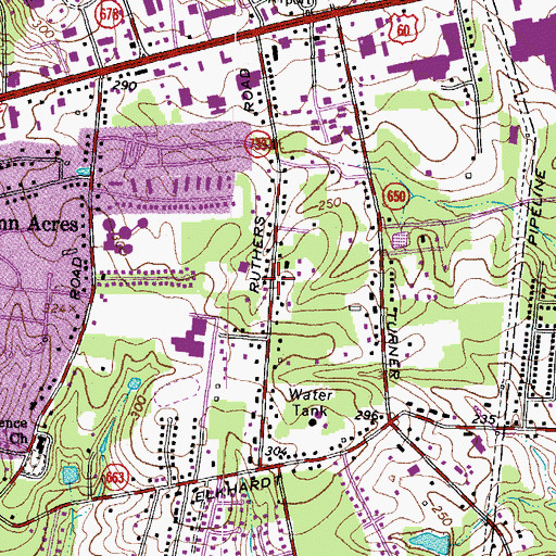 Topographic Map of Manchester Census Designated Place, VA