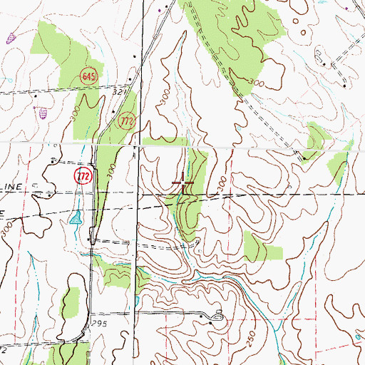 Topographic Map of Moorefield Station Census Designated Place, VA