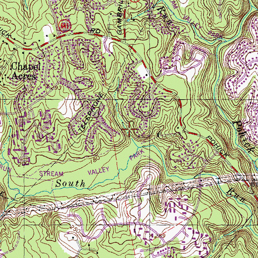 Topographic Map of Newington Forest Census Designated Place, VA