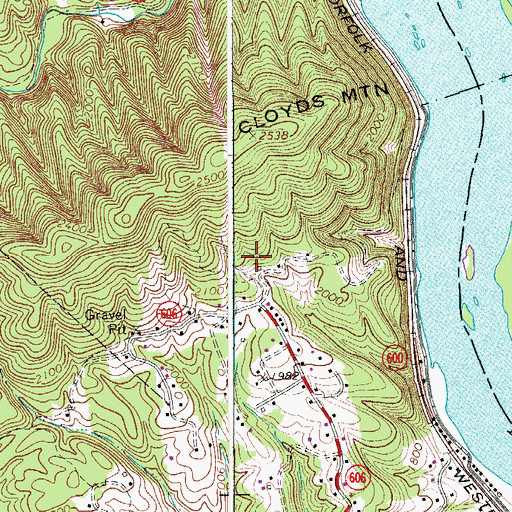 Topographic Map of Parrott Census Designated Place, VA