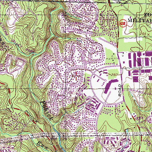 Topographic Map of Saratoga Census Designated Place, VA