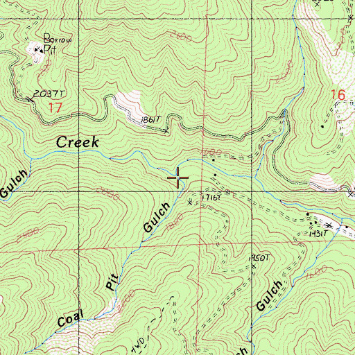Topographic Map of Coal Pit Gulch, CA