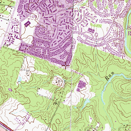 Topographic Map of Sugarland Run Census Designated Place, VA