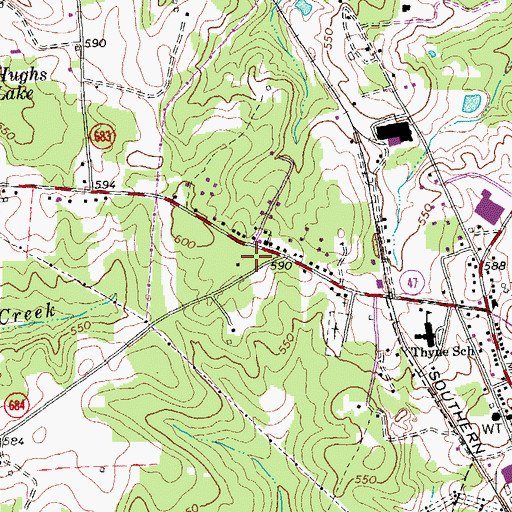 Topographic Map of Thynedale Census Designated Place, VA