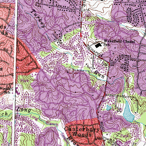 Topographic Map of Wakefield Census Designated Place, VA
