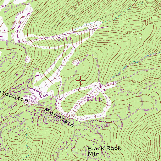 Topographic Map of Wintergreen Census Designated Place, VA