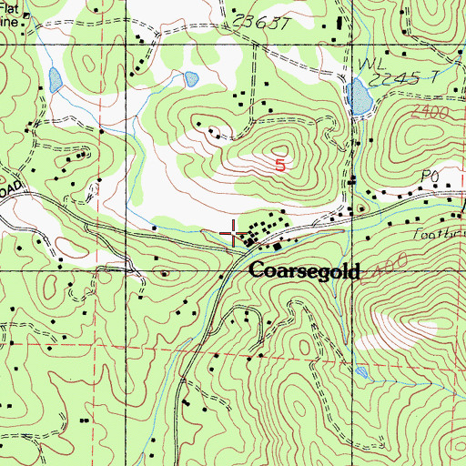 Topographic Map of Coarsegold, CA