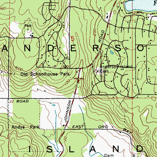Topographic Map of Anderson Island Census Designated Place, WA