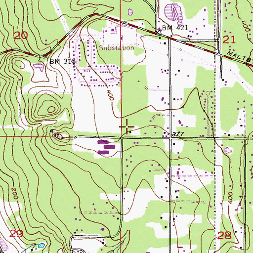 Topographic Map of Bothell East Census Designated Place, WA