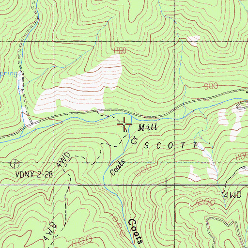 Topographic Map of Coats Creek, CA