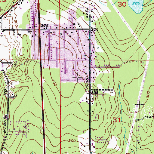 Topographic Map of Bunk Foss Census Designated Place, WA