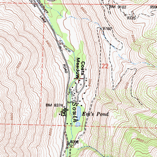 Topographic Map of Coats Meadow, CA