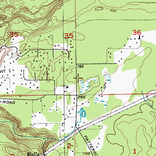 Topographic Map of Crocker Census Designated Place, WA