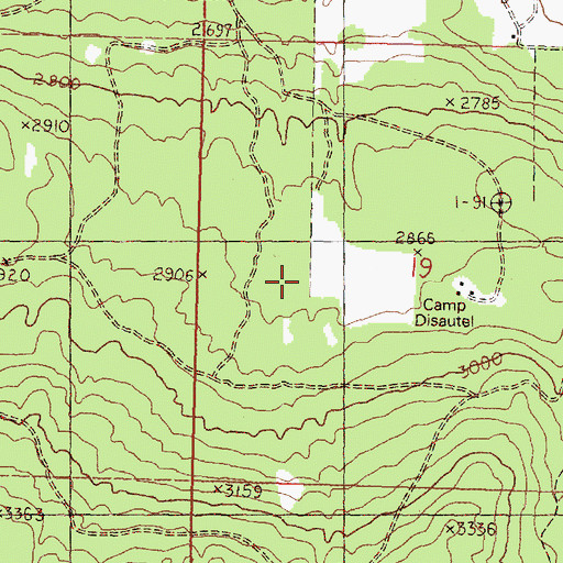 Topographic Map of Disautel Census Designated Place, WA