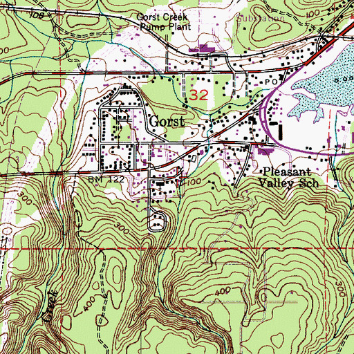 Topographic Map of Gorst Census Designated Place, WA