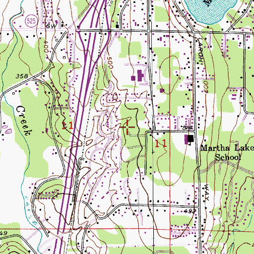 Topographic Map of Larch Way Census Designated Place, WA