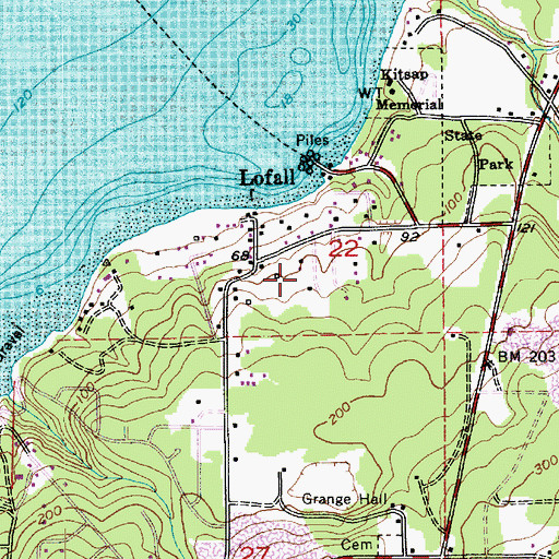 Topographic Map of Lofall Census Designated Place, WA