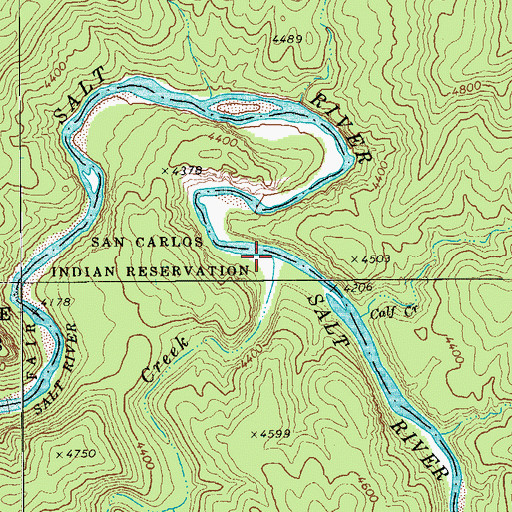 Topographic Map of Cave Creek, AZ