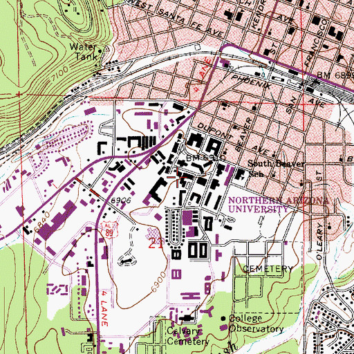 Topographic Map of Arizona State College, AZ