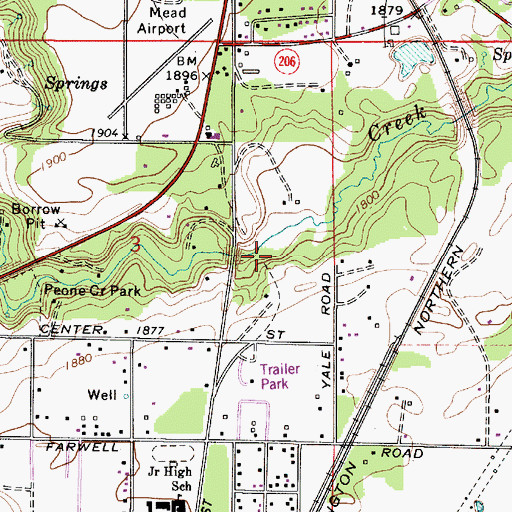 Topographic Map of Mead Census Designated Place, WA