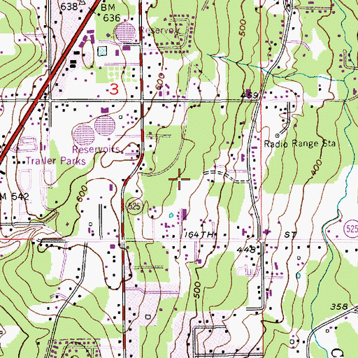 Topographic Map of North Lynnwood Census Designated Place, WA