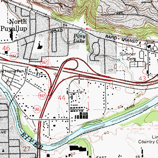 Topographic Map of North Puyallup Census Designated Place, WA