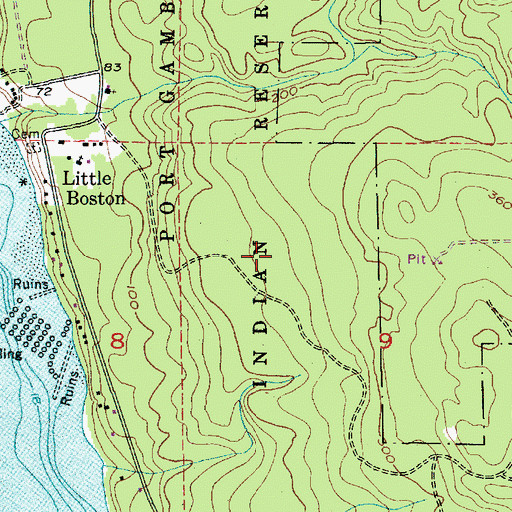 Topographic Map of Port Gamble Tribal Community Census Designated Place, WA