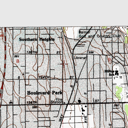 Topographic Map of Riverton Census Designated Place, WA
