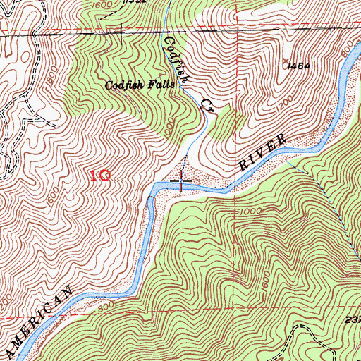 Topographic Map of Codfish Creek, CA