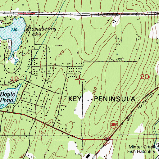 Topographic Map of Stansberry Lake Census Designated Place, WA