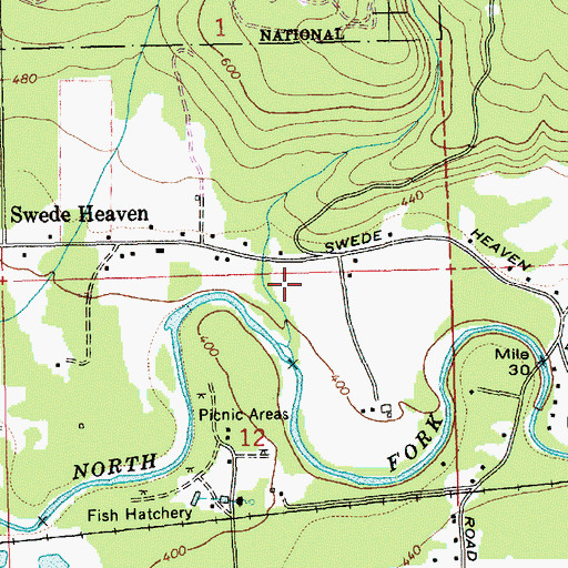 Topographic Map of Swede Heaven Census Designated Place, WA