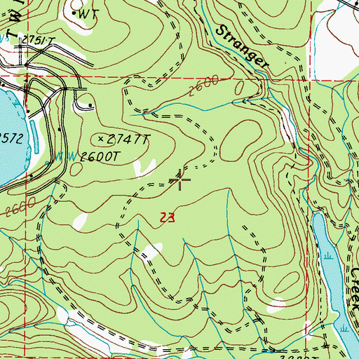 Topographic Map of Twin Lakes Census Designated Place, WA