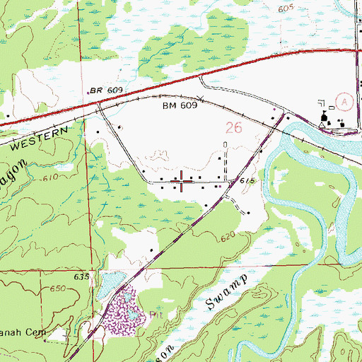 Topographic Map of Diaperville Census Designated Place, WI