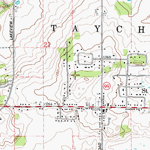 Topographic Map of Saint Peter Census Designated Place, WI