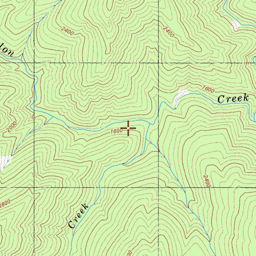Topographic Map of Coffee Can Creek, CA