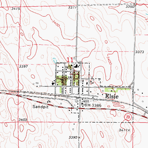 Topographic Map of Election District 1, NE
