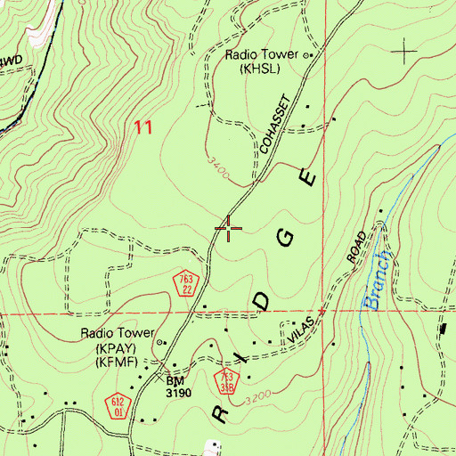Topographic Map of Cohasset Ridge, CA