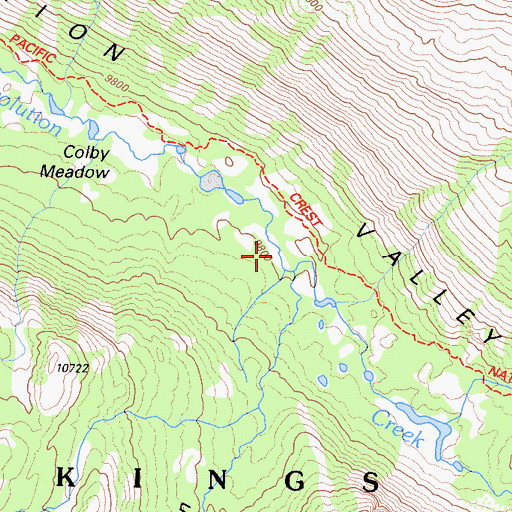 Topographic Map of Colby Meadow, CA