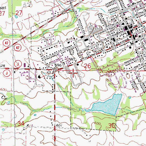 Topographic Map of Troy City Cemetery, MO