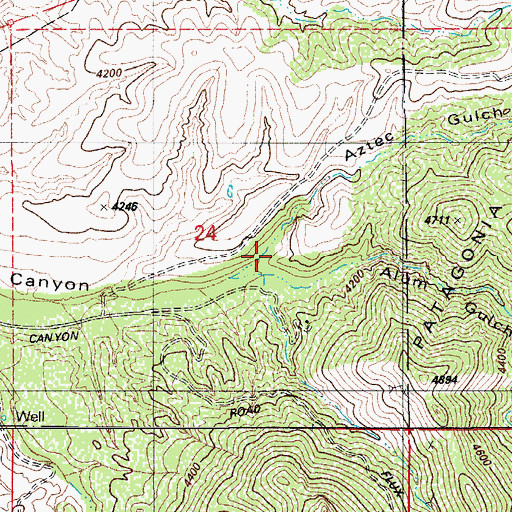 Topographic Map of Aztec Gulch, AZ
