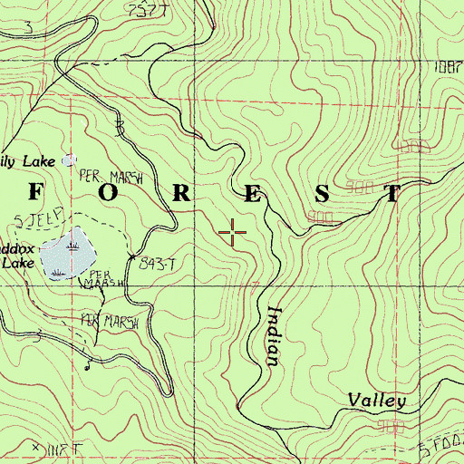 Topographic Map of Cold Camp Creek, CA