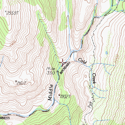 Topographic Map of Cold Creek, CA