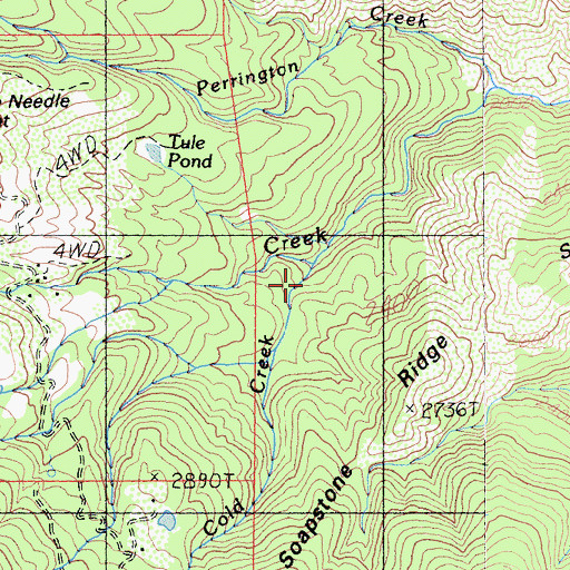 Topographic Map of Cold Creek, CA
