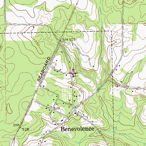 Topographic Map of Benevolence Baptist Church, GA