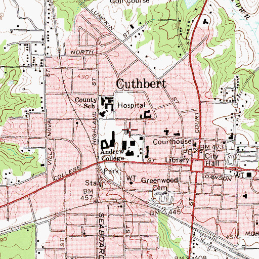 Topographic Map of Friendship Baptist Church Cemetery, GA