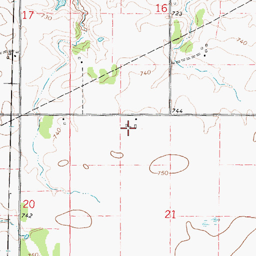 Topographic Map of Colburn Farms, IL