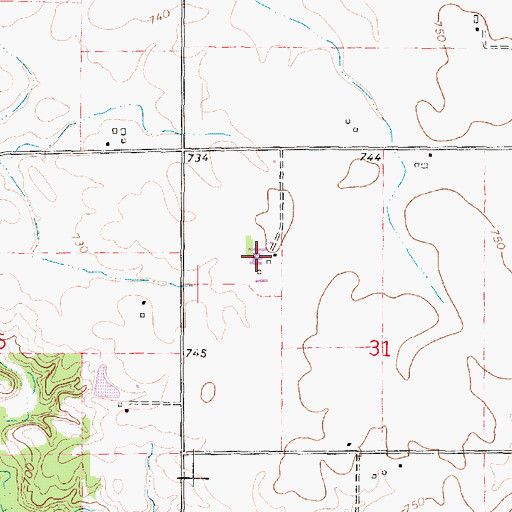 Topographic Map of Longview Farms, IL