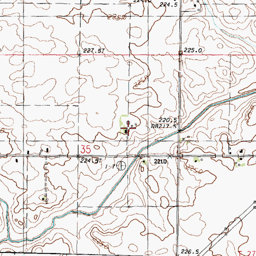 Topographic Map of Pineline Farms, IL