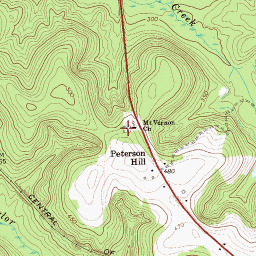 Topographic Map of Mount Vernon Baptist Church Cemetery, GA