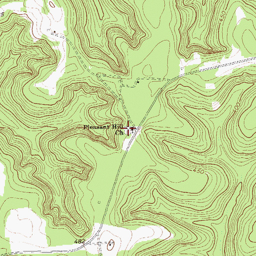 Topographic Map of Pleasant Hill Baptist Church Cemetery, GA